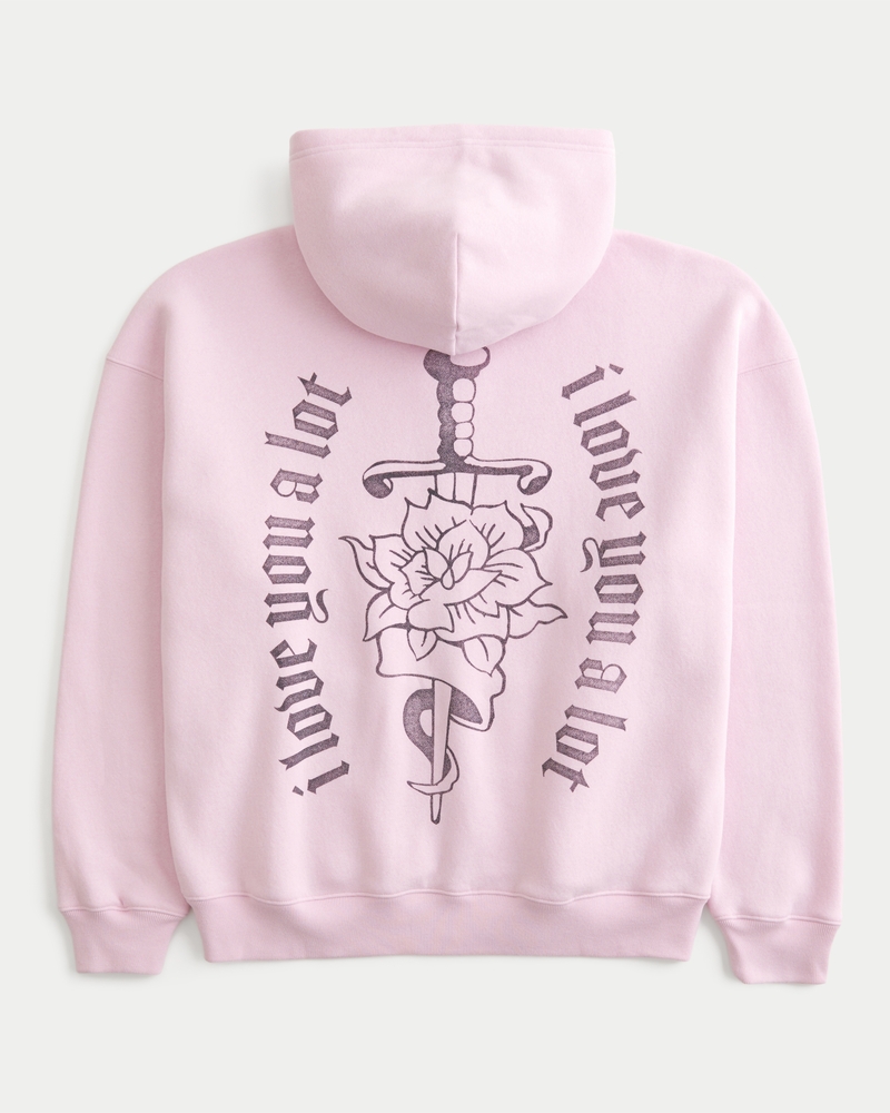 Men's Boxy Zip-Up Love Graphic Hoodie | Men's New Arrivals