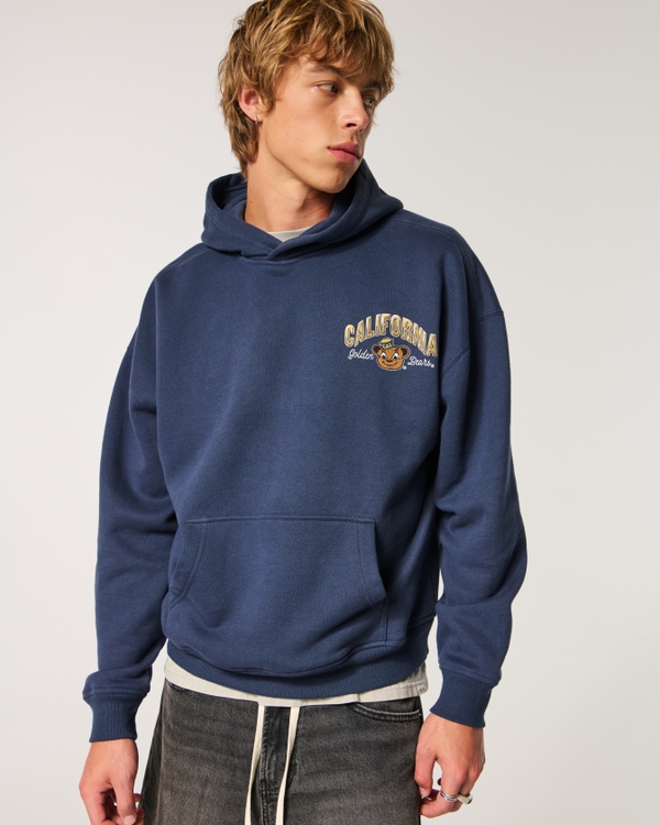 Boxy University of California Golden Bears Graphic Hoodie, Navy view 2