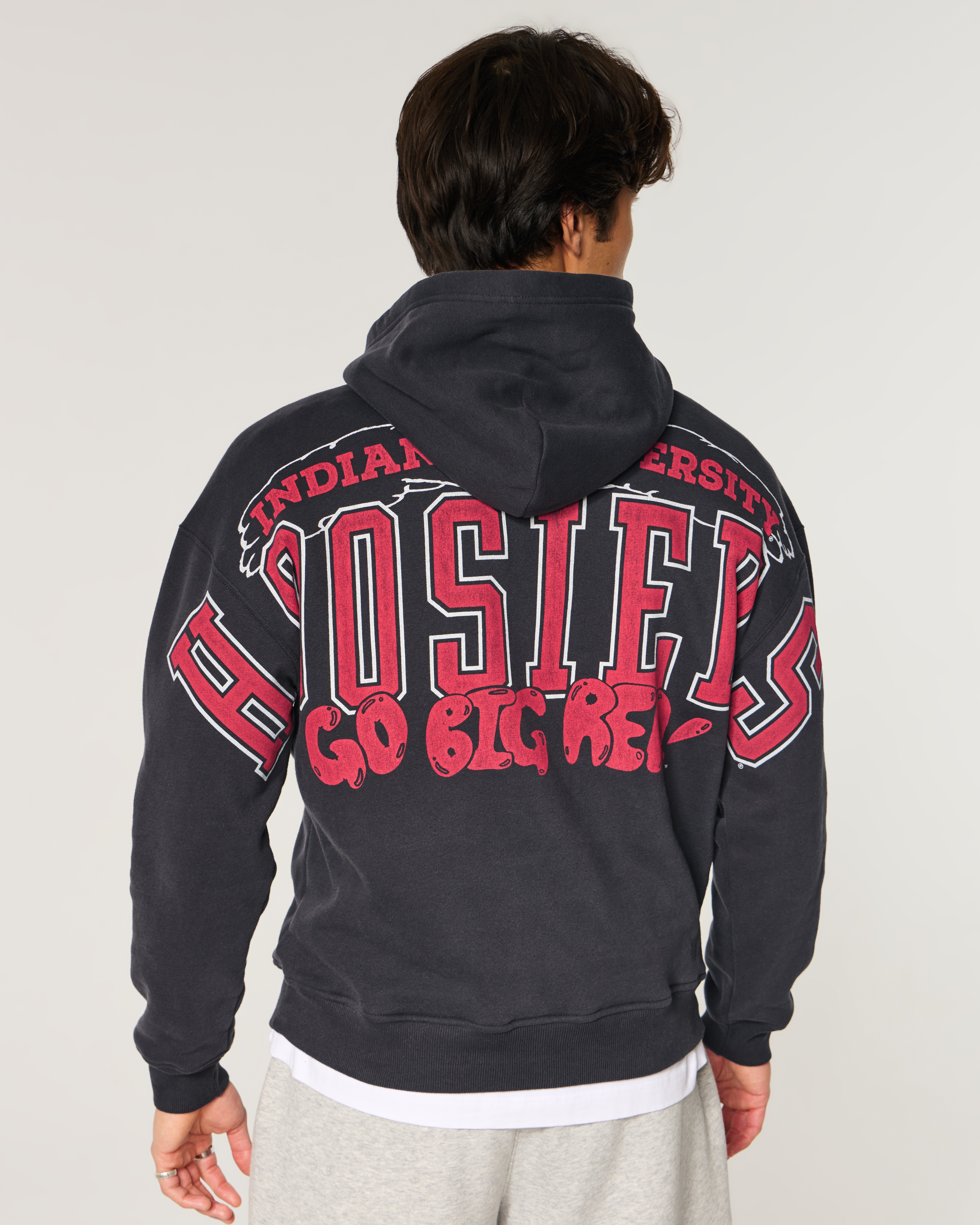Boxy Indiana University Hoosiers Graphic Hoodie