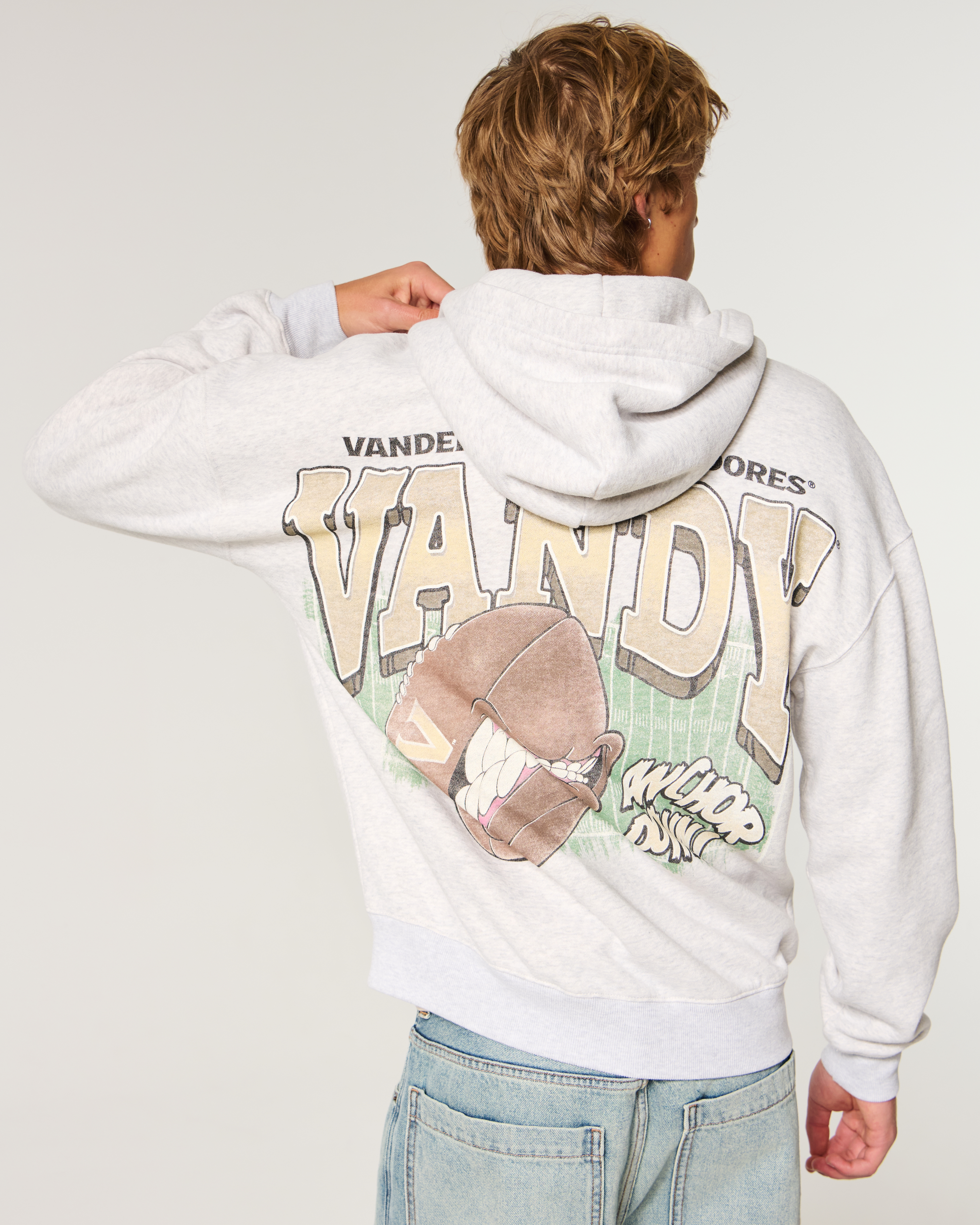 Boxy Zip-Up Vanderbilt University Commodores Graphic Hoodie