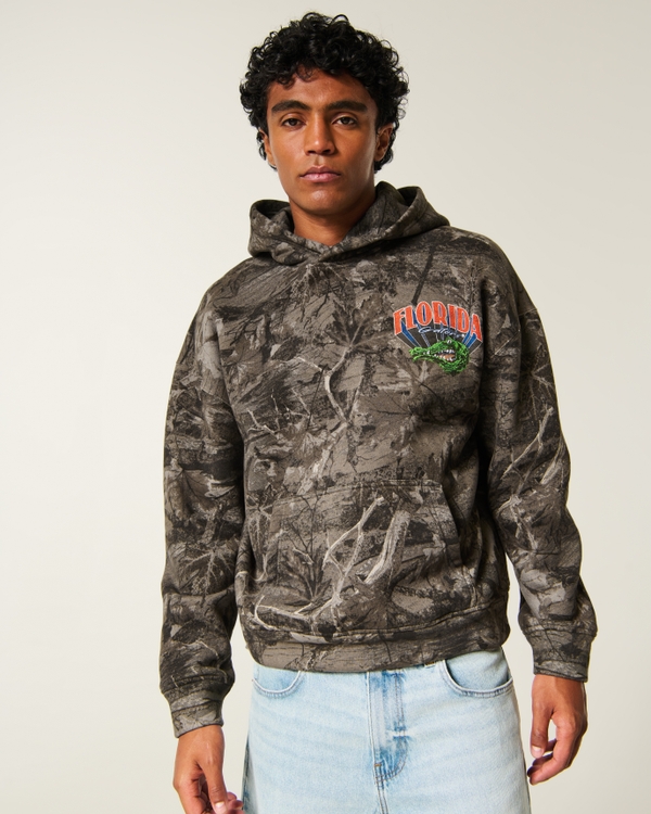 Boxy Camo University of Florida Gators Graphic Hoodie, Brown Camo view 1