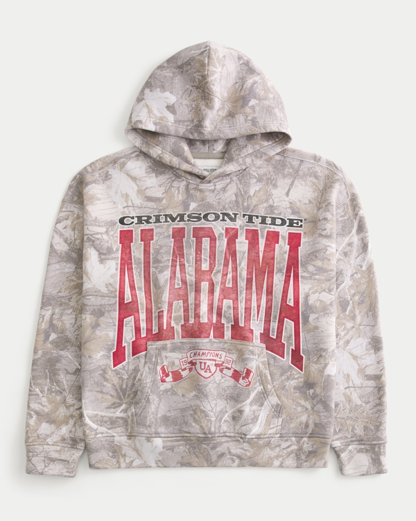 Boxy Camo University of Alabama Crimson Tide Graphic Hoodie, Tan Camo view 1
