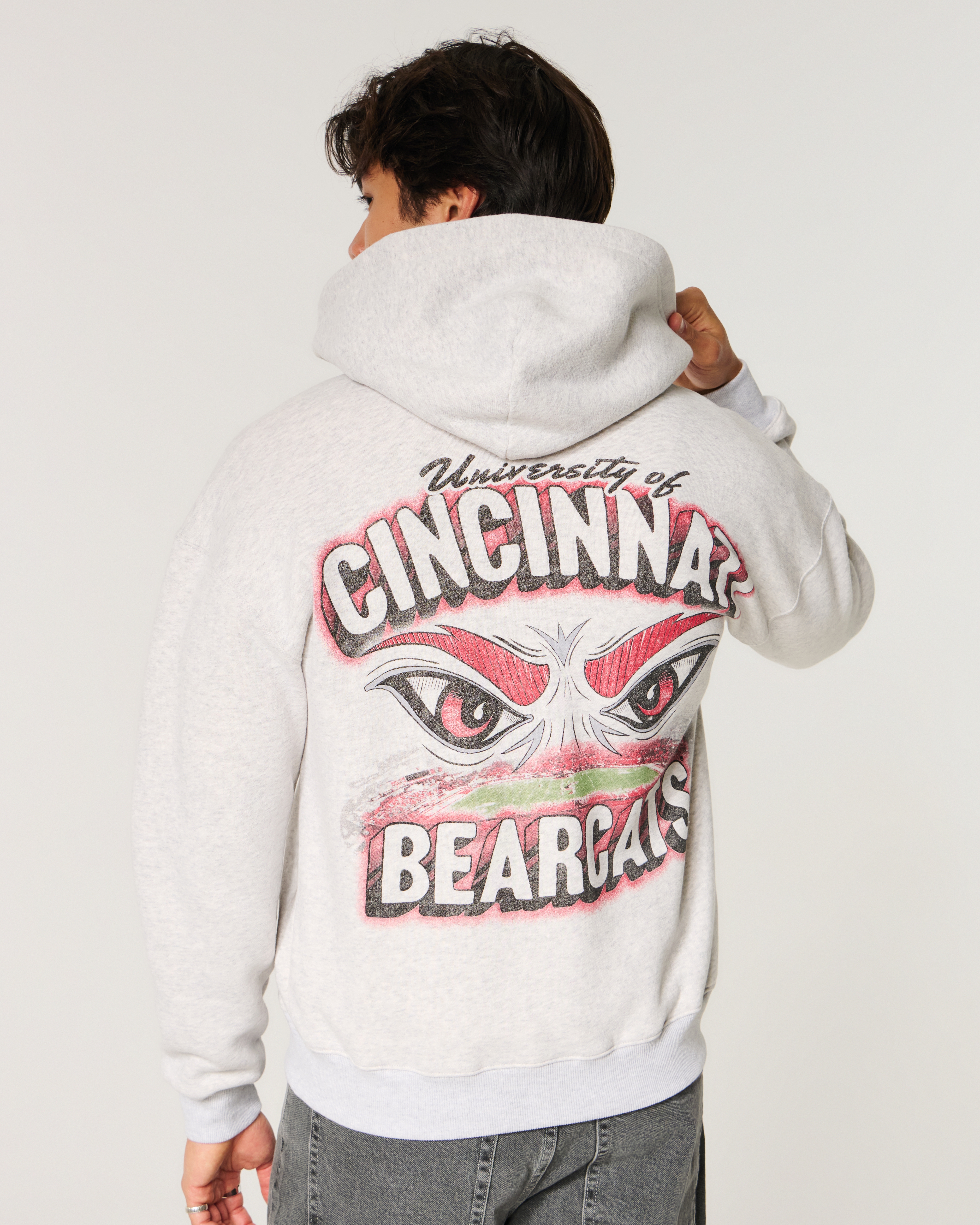 Boxy Zip-Up University of Cincinnati Bearcats Graphic Hoodie