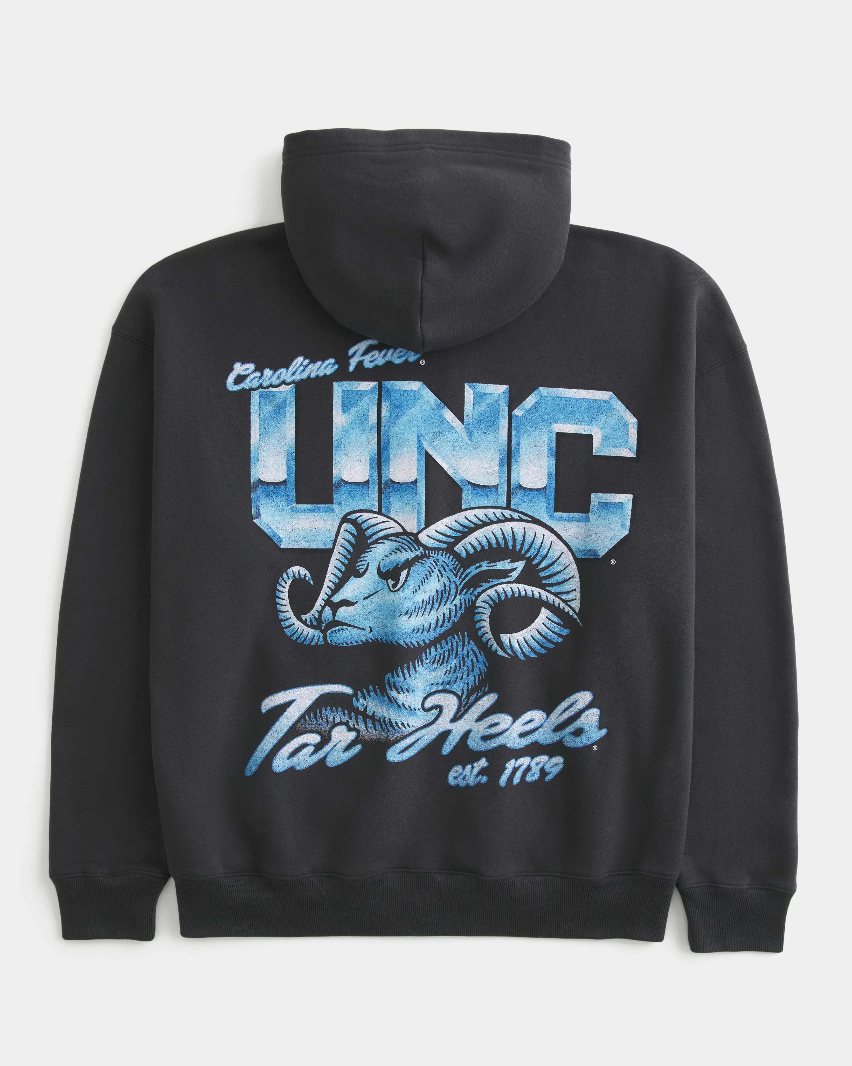 Boxy Zip-Up University of North Carolina Tar Heels Graphic Hoodie