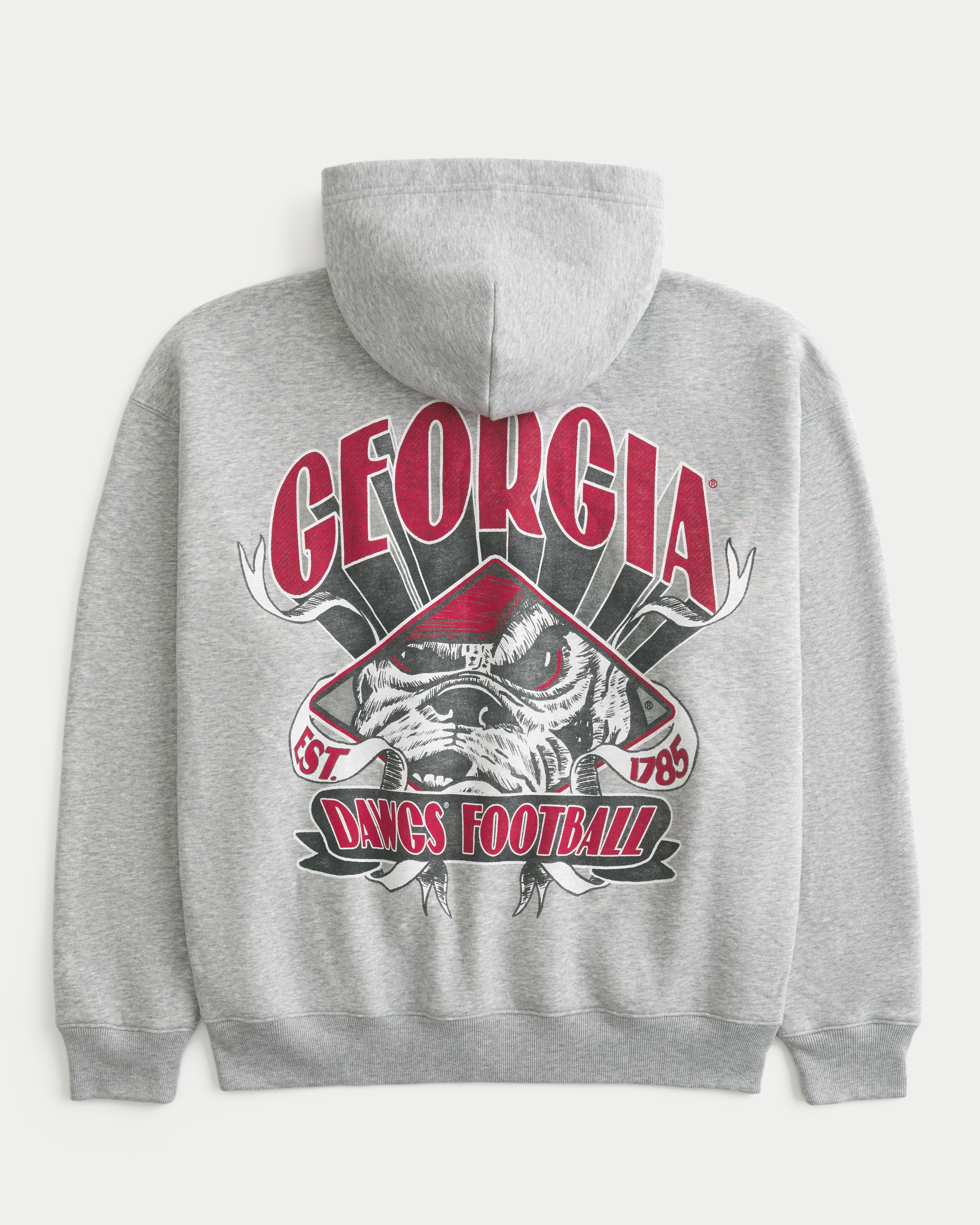 Boxy Zip-Up University of Georgia Bulldogs Graphic Hoodie