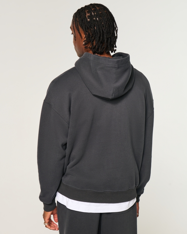 Boxy Logo Graphic Hoodie, Black view 2