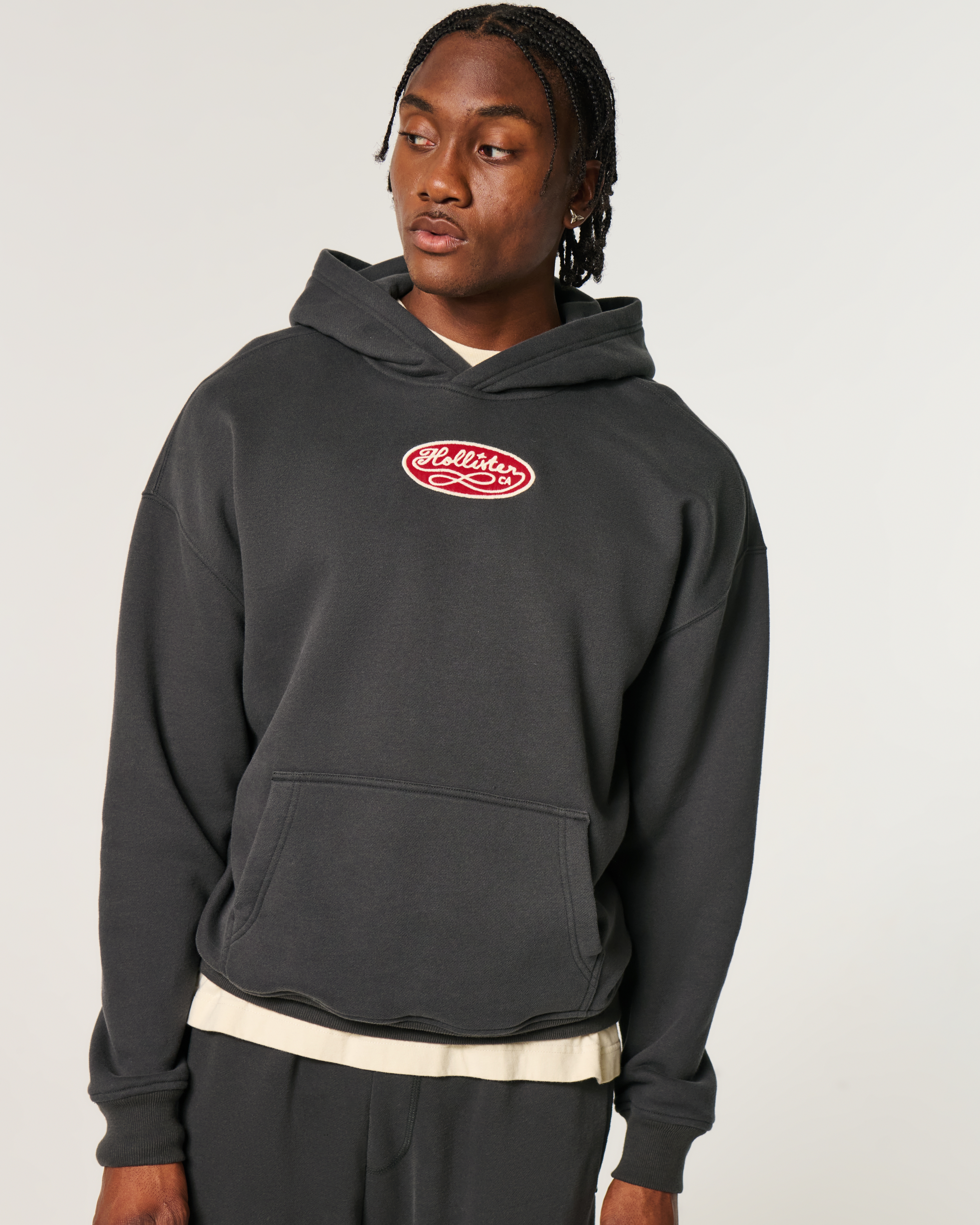 Boxy Logo Graphic Hoodie