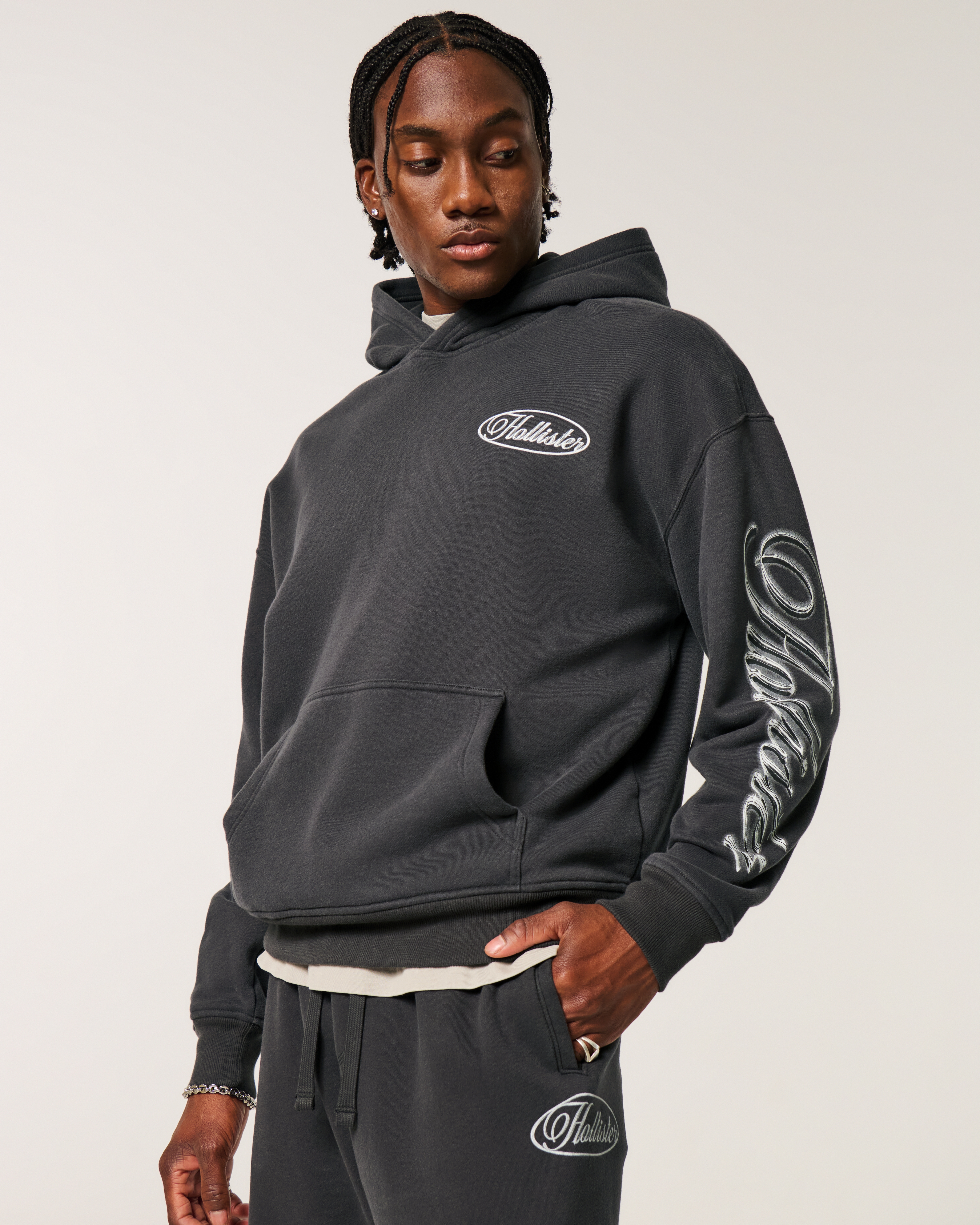 Boxy Logo Graphic Hoodie