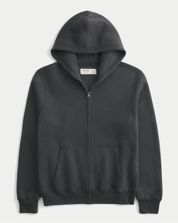 Zip-Up Hoodie, Charcoal view 1