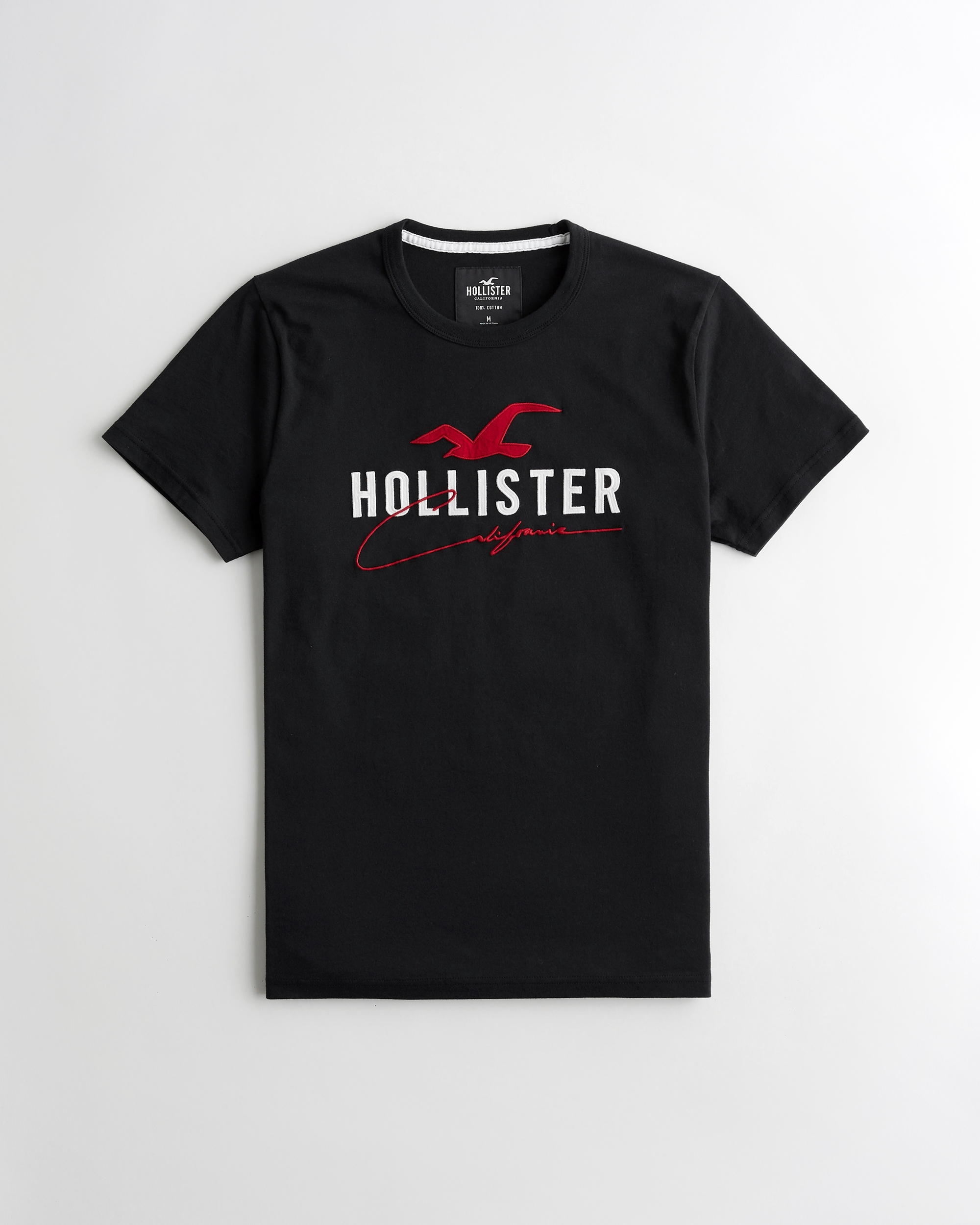 red and white hollister shirt