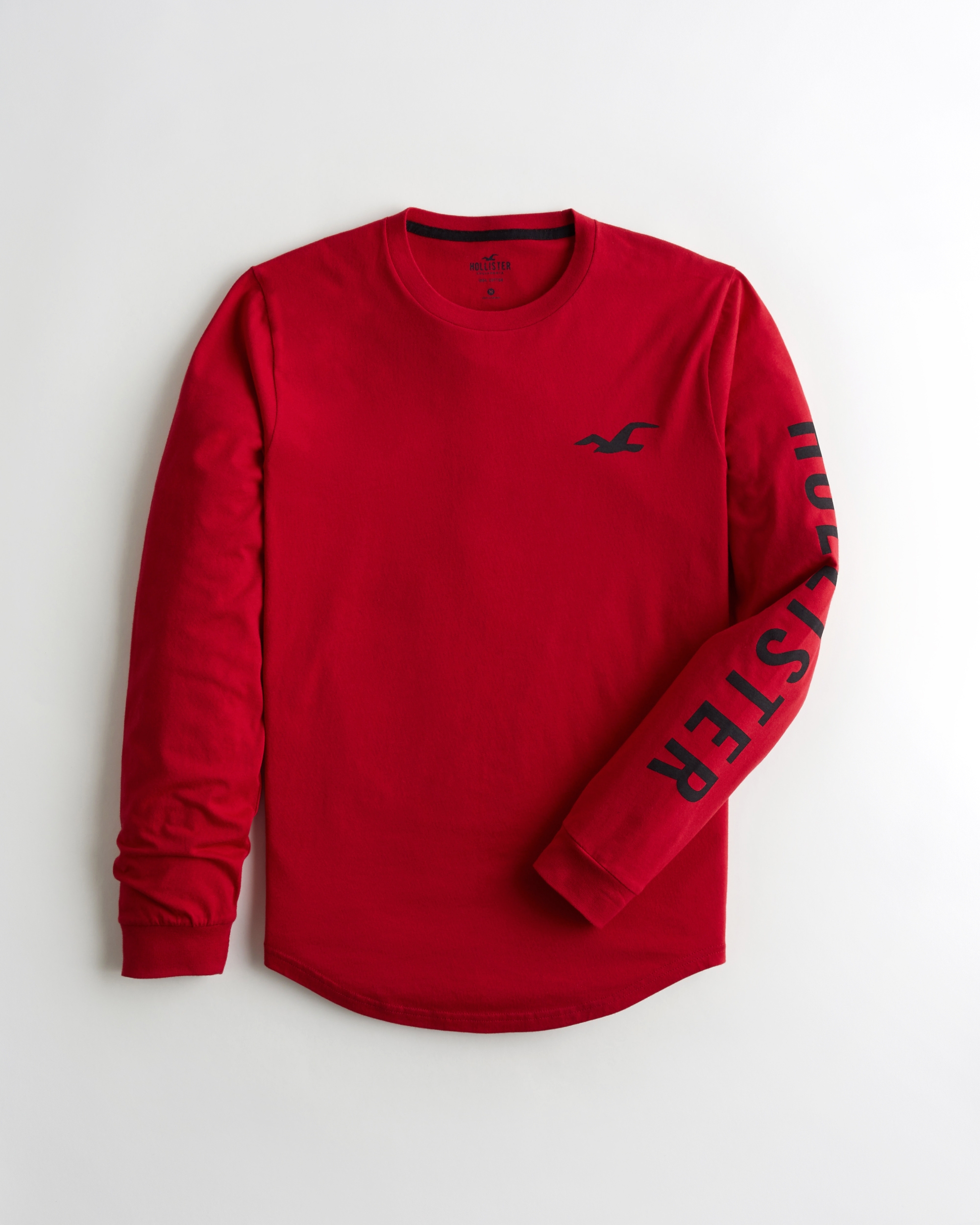red long sleeve hollister shirt