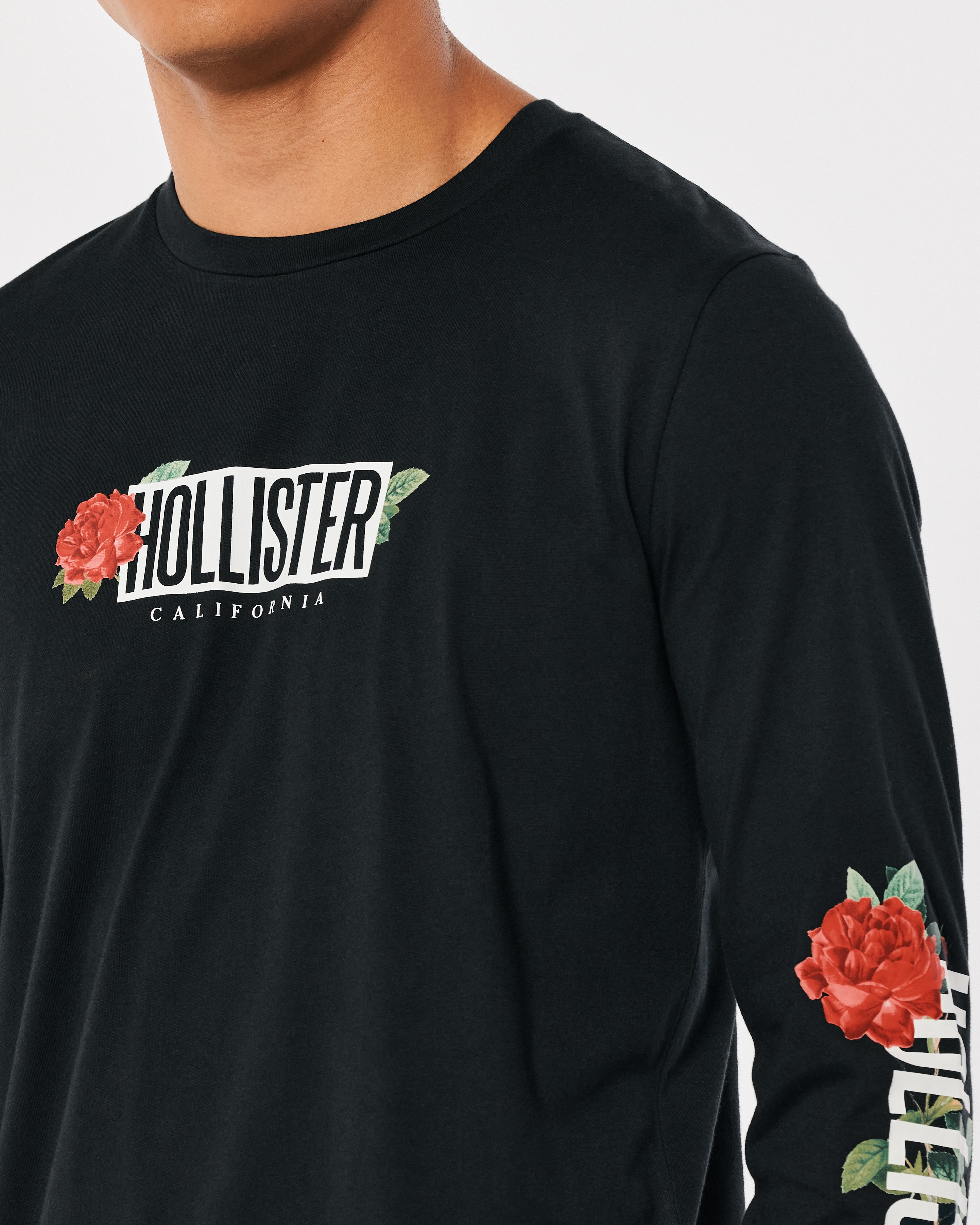 Hollister long 2024 sleeve rose shirt