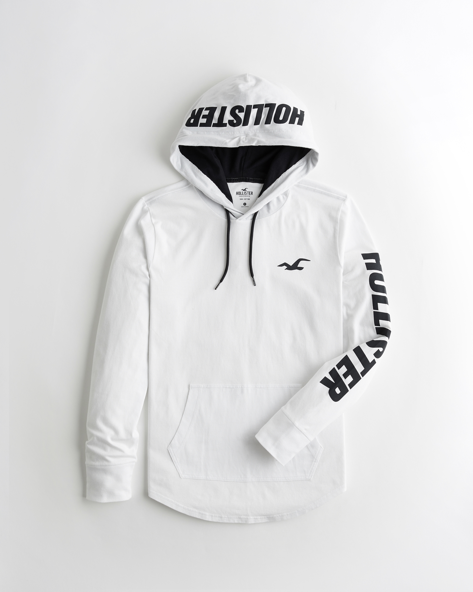 print logo graphic hoodie hollister