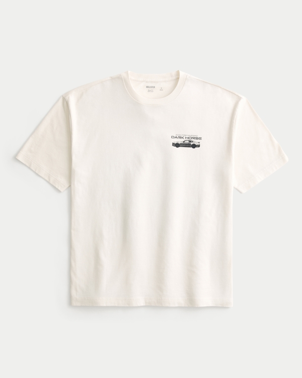 Boxy Ford Mustang Dark Horse Graphic Tee, Cream view 2