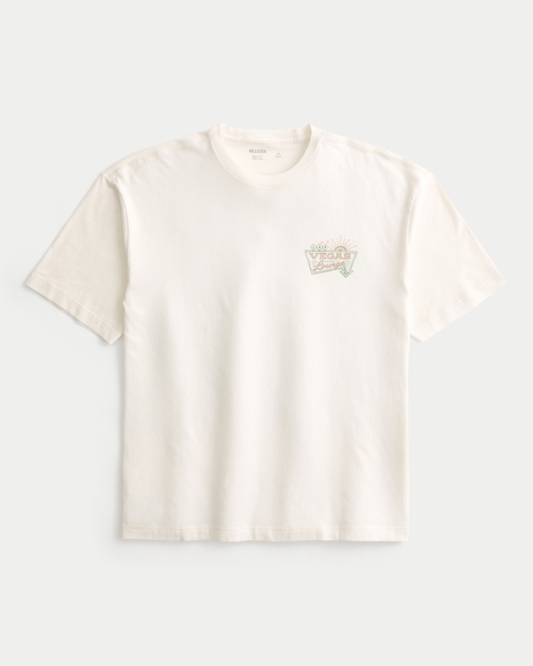 Boxy Vegas Lounge Graphic Tee, Cream view 2