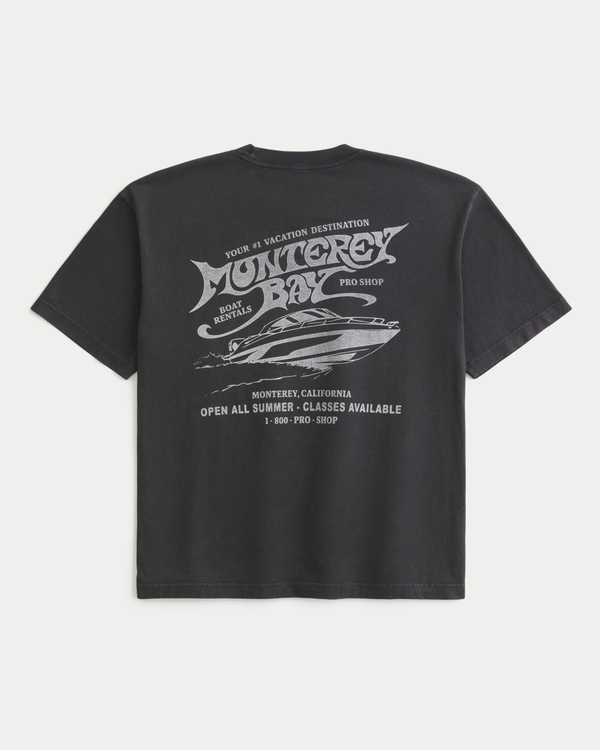 Boxy Monterey Bay Graphic Tee, Charcoal view 1