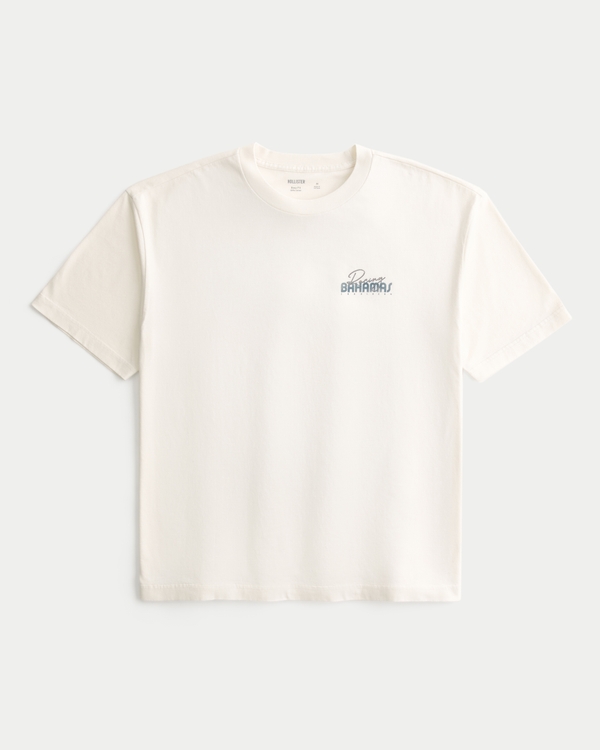 Men's Boxy Cotton Bahamas Racing Graphic Tee | Men's Tops