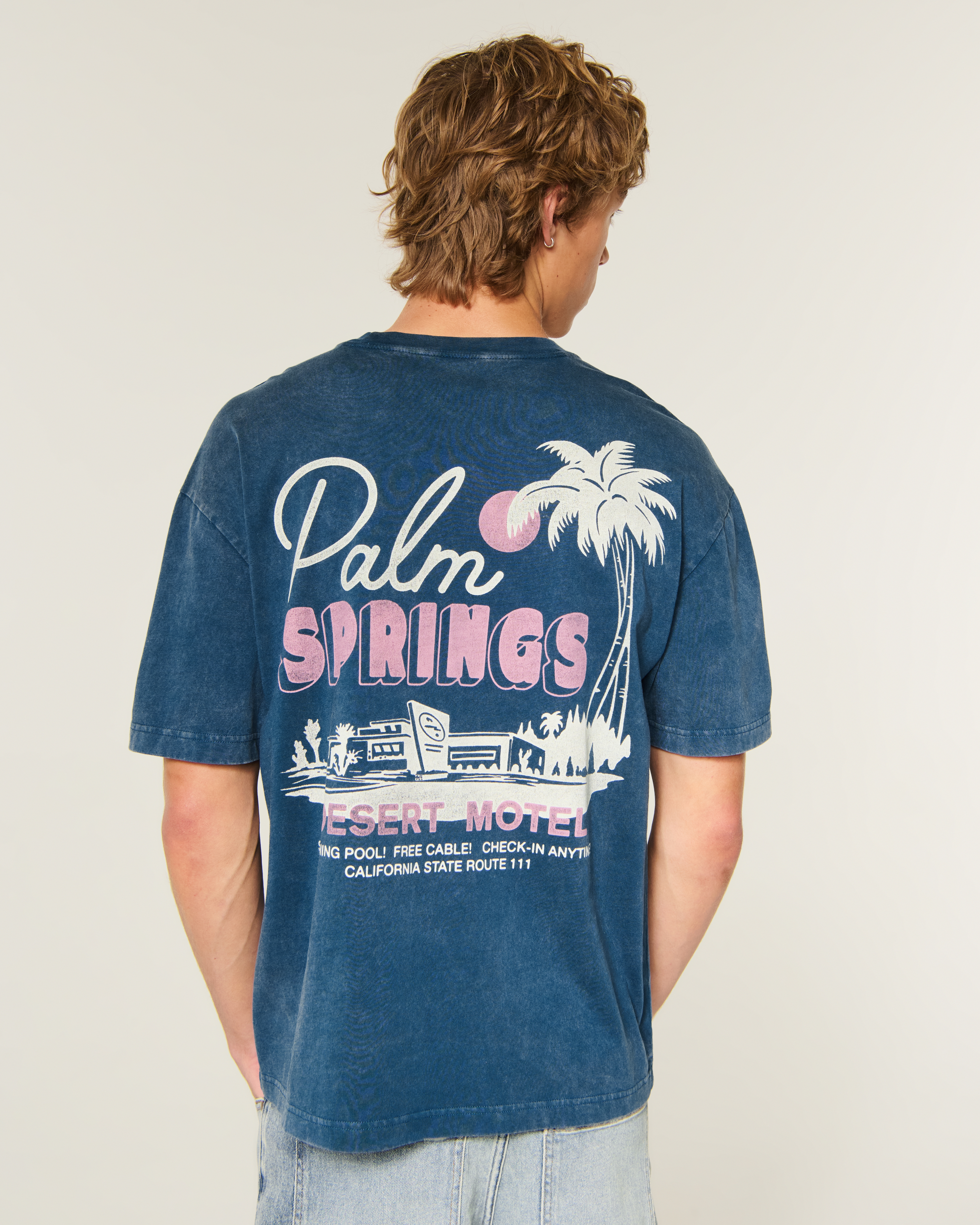 Boxy Cotton Palm Springs Graphic Tee
