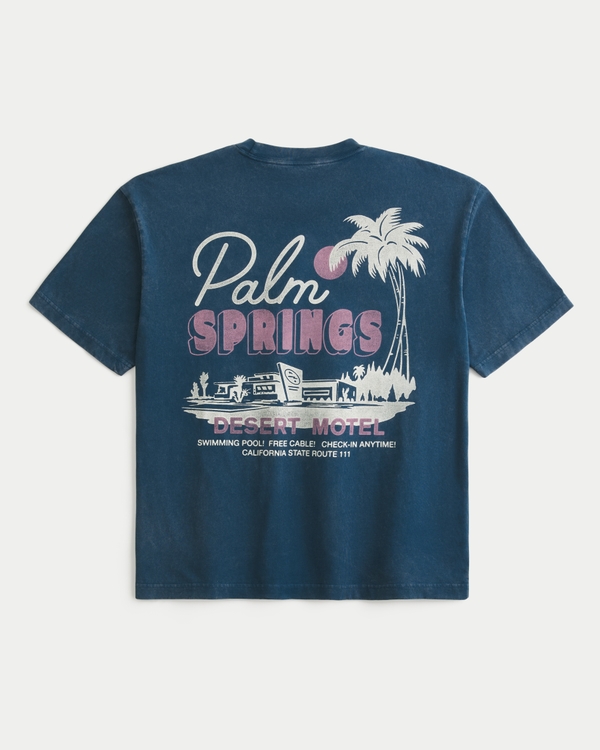 Men's Boxy Cotton Palm Springs Graphic Tee | Men's Tops