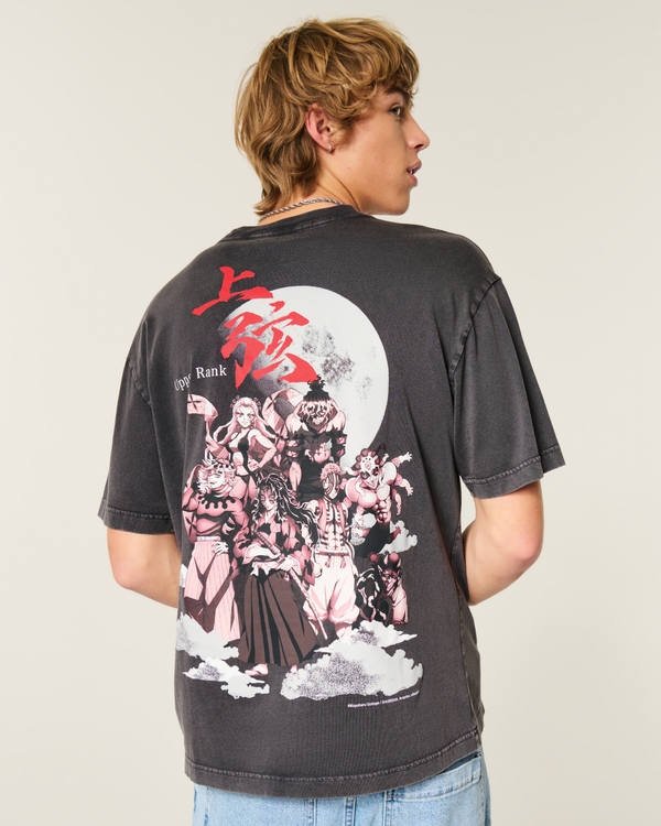 Boxy Demon Slayer Graphic Tee, Black Pattern view 1