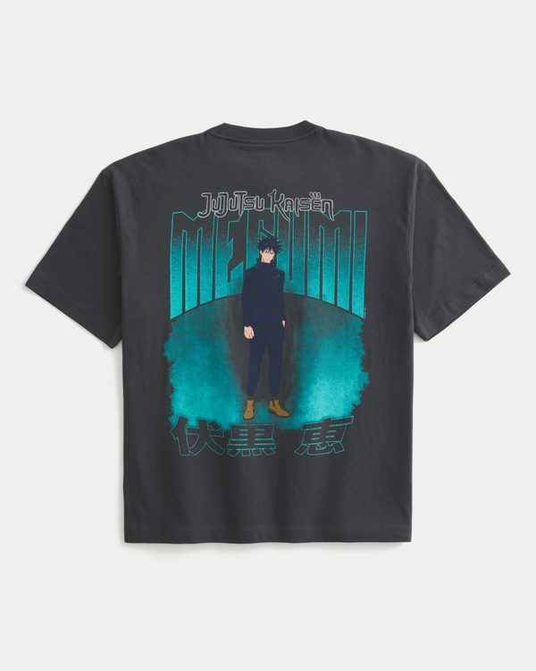 Boxy Jujutsu Kaisen Graphic Tee, Charcoal view 1