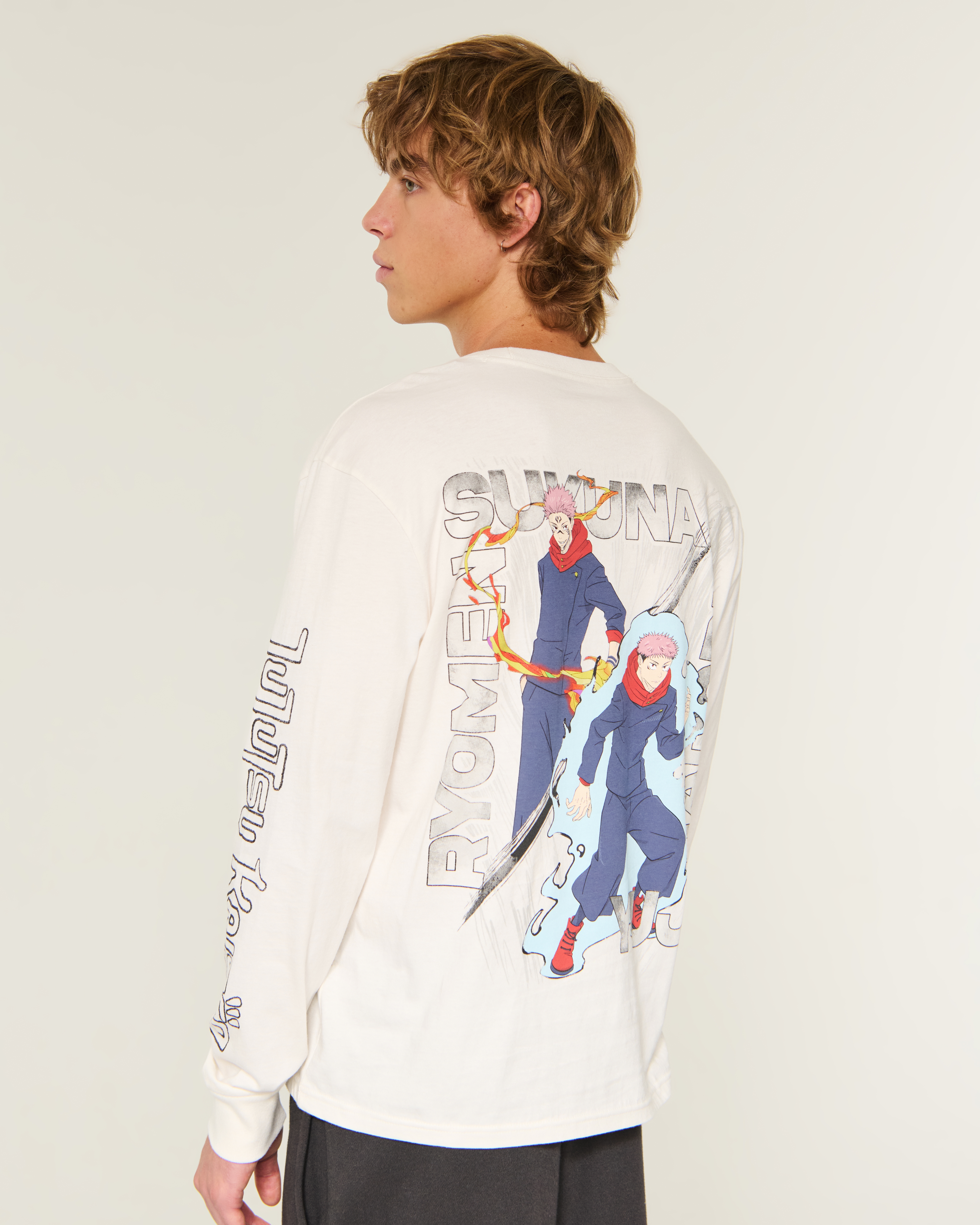 Relaxed Long-Sleeve Jujutsu Kaisen Graphic Tee