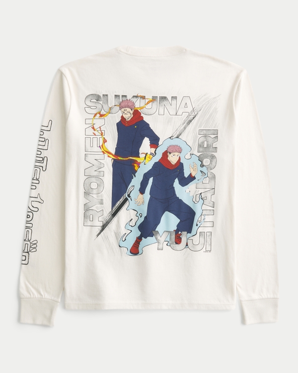 Relaxed Long-Sleeve Jujutsu Kaisen Graphic Tee