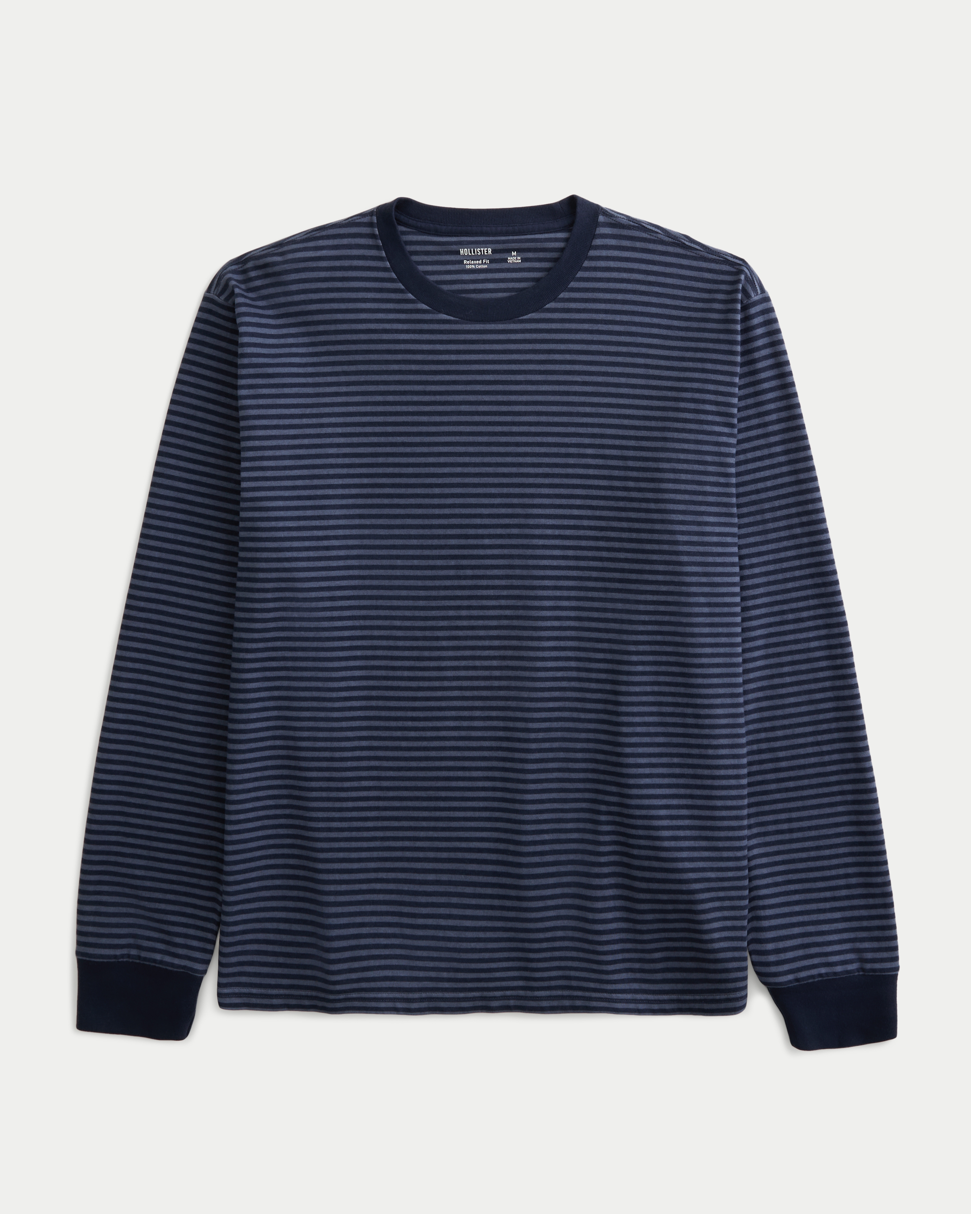 Relaxed Cotton Long-Sleeve Striped Tee