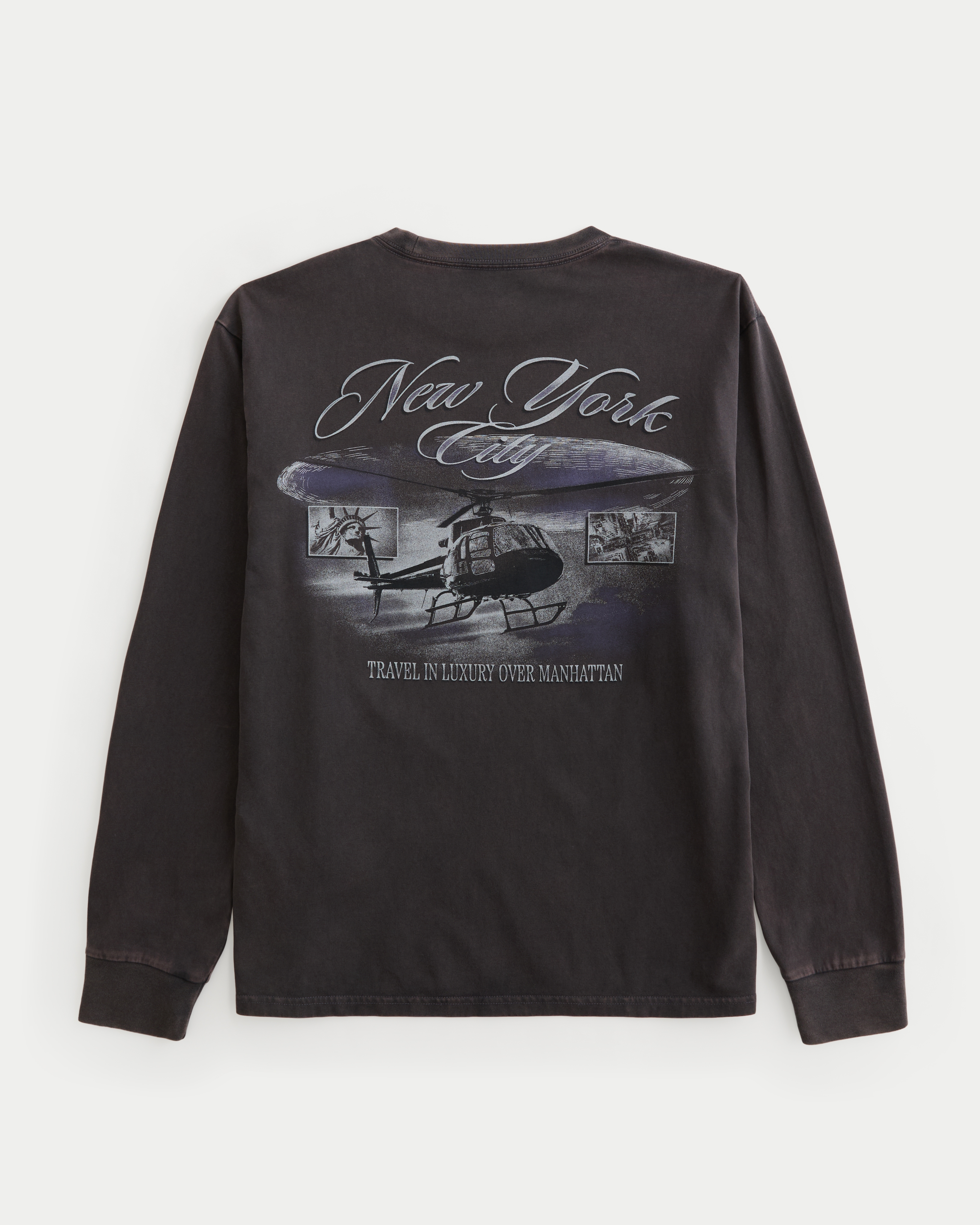 Relaxed Cotton Long-Sleeve New York City Graphic Tee