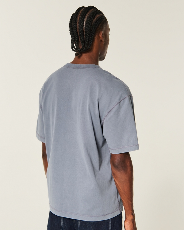 Reversible Cotton Graphic Tee, Dark Blue view 2
