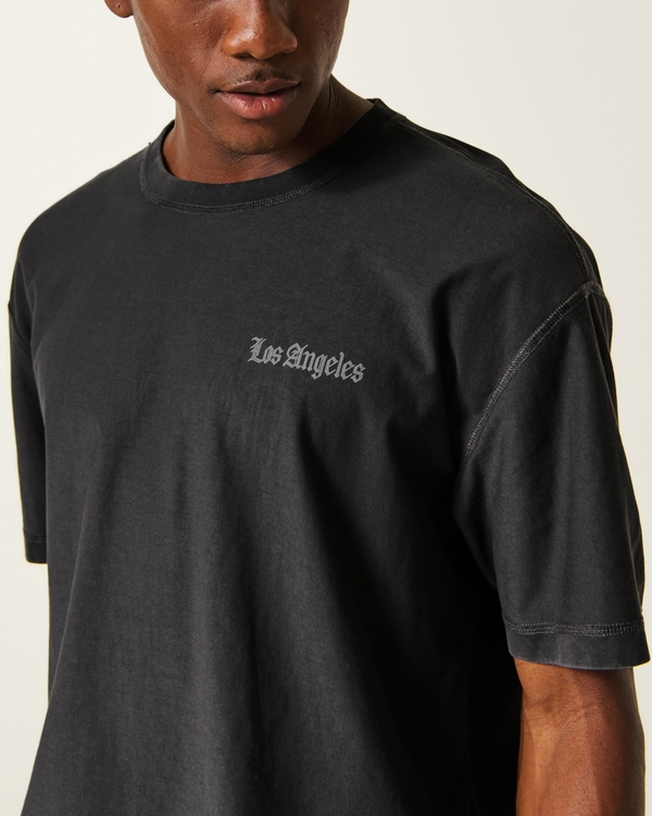 Reversible Cotton Heavy Daze Graphic Tee, Charcoal view 2