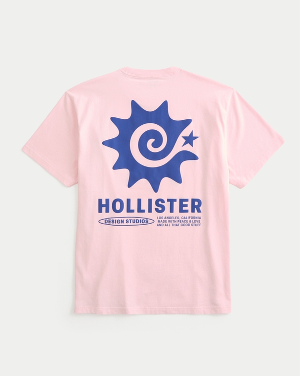 Boxy Heavyweight Logo Graphic Tee, Light Pink view 1