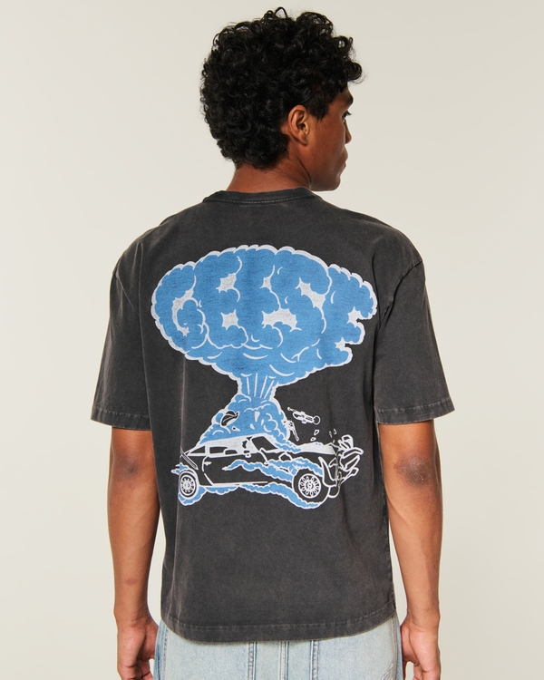 Boxy Heavyweight Geese Graphic Tee, Charcoal view 1