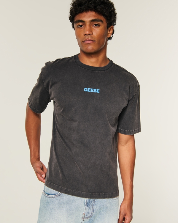 Boxy Heavyweight Geese Graphic Tee, Charcoal view 2