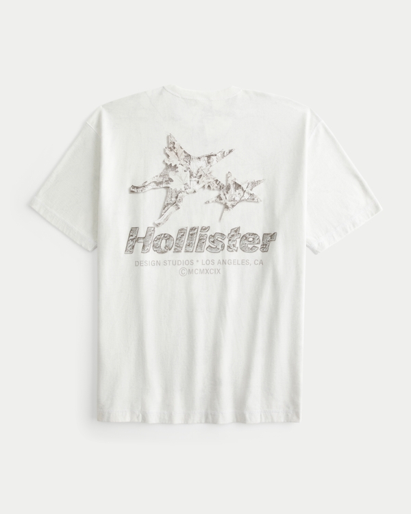 Reversible Cotton Logo Crew T-Shirt, Cream Camo view 1