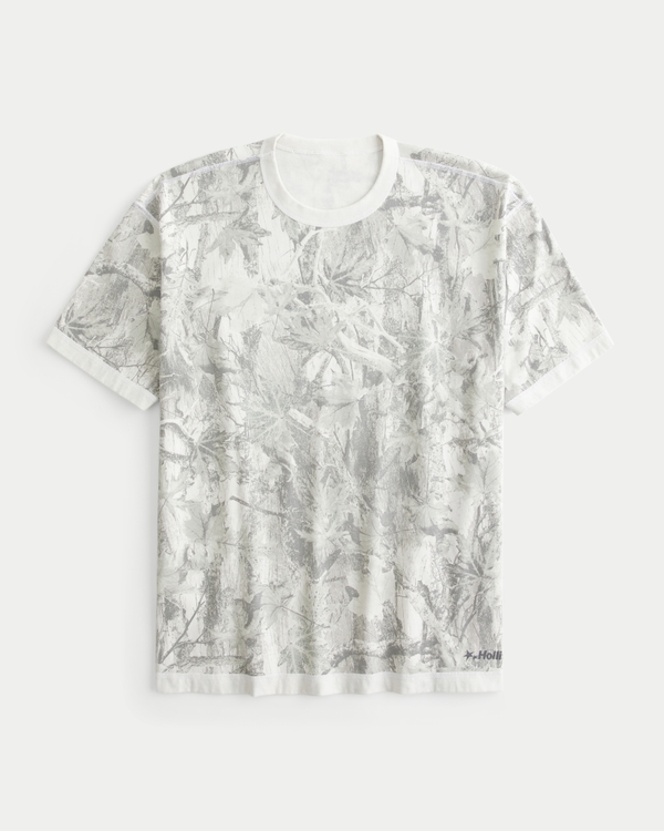 Reversible Cotton Logo Crew T-Shirt, Cream Camo view 2