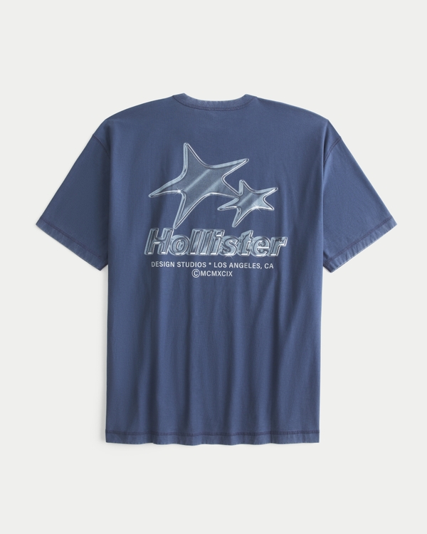 Reversible Cotton Logo Crew T-Shirt, Navy view 1