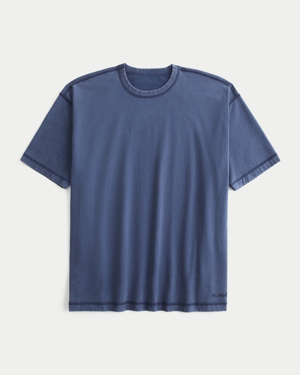 Reversible Cotton Logo Crew T-Shirt, Navy view 2
