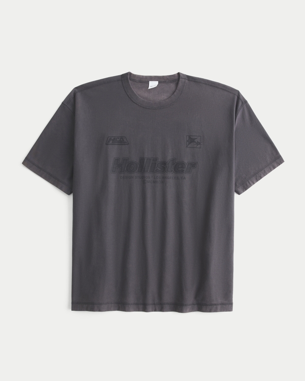 Reversible Cotton Logo Crew T-Shirt, Black view 1
