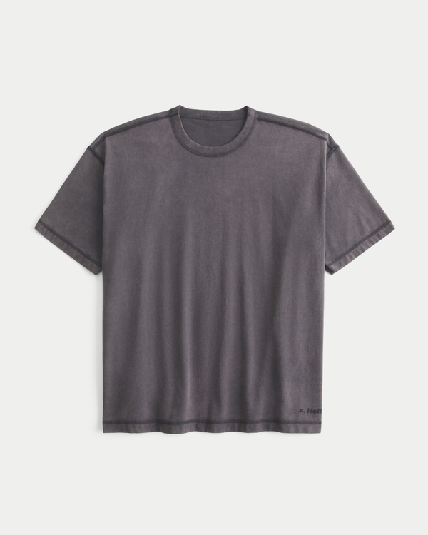 Reversible Cotton Logo Crew T-Shirt, Black view 2
