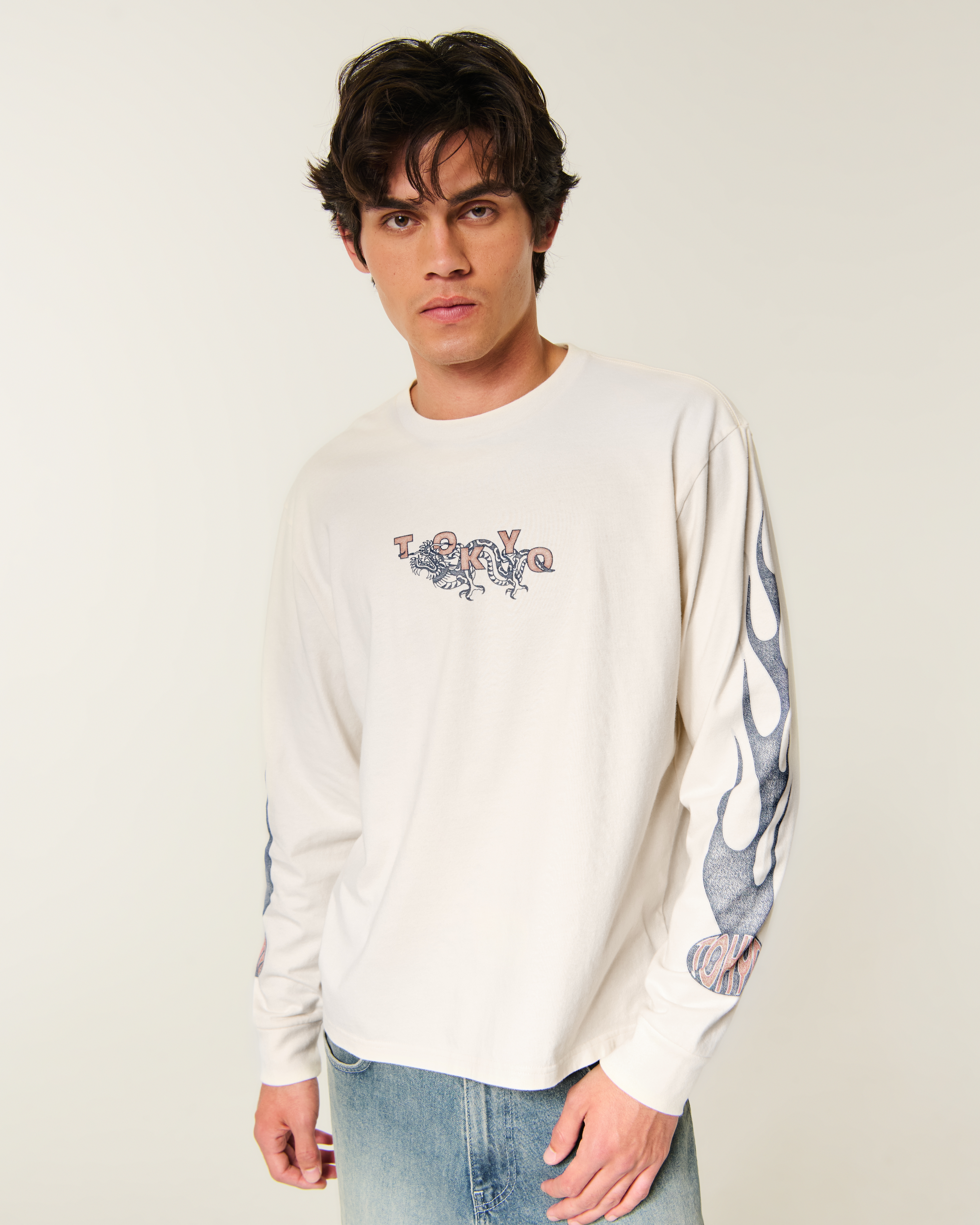 Relaxed Long-Sleeve Tokyo Graphic Tee