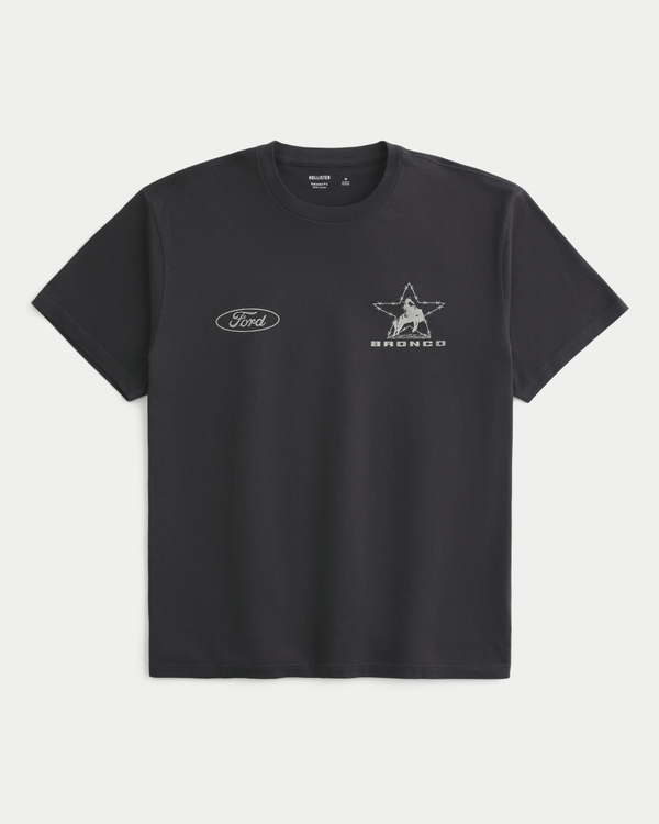 Relaxed Ford Bronco Graphic Tee, Charcoal view 2
