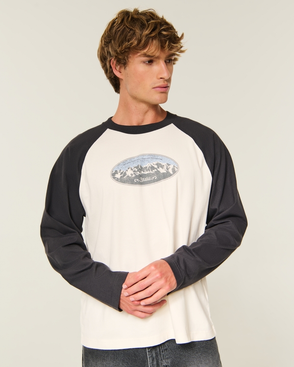 Boxy Heavyweight Long-Sleeve Italia Graphic Tee