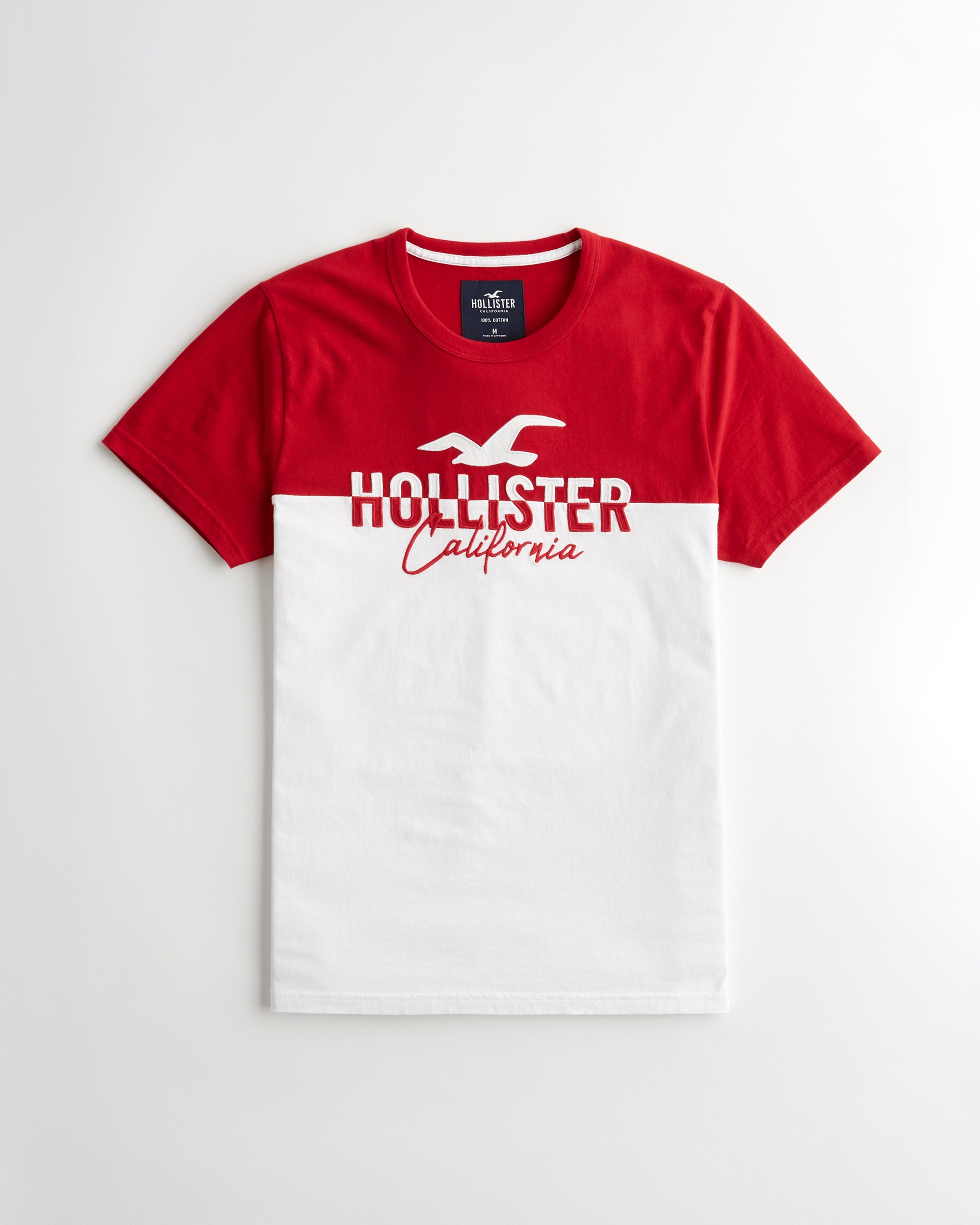 red and white hollister shirt