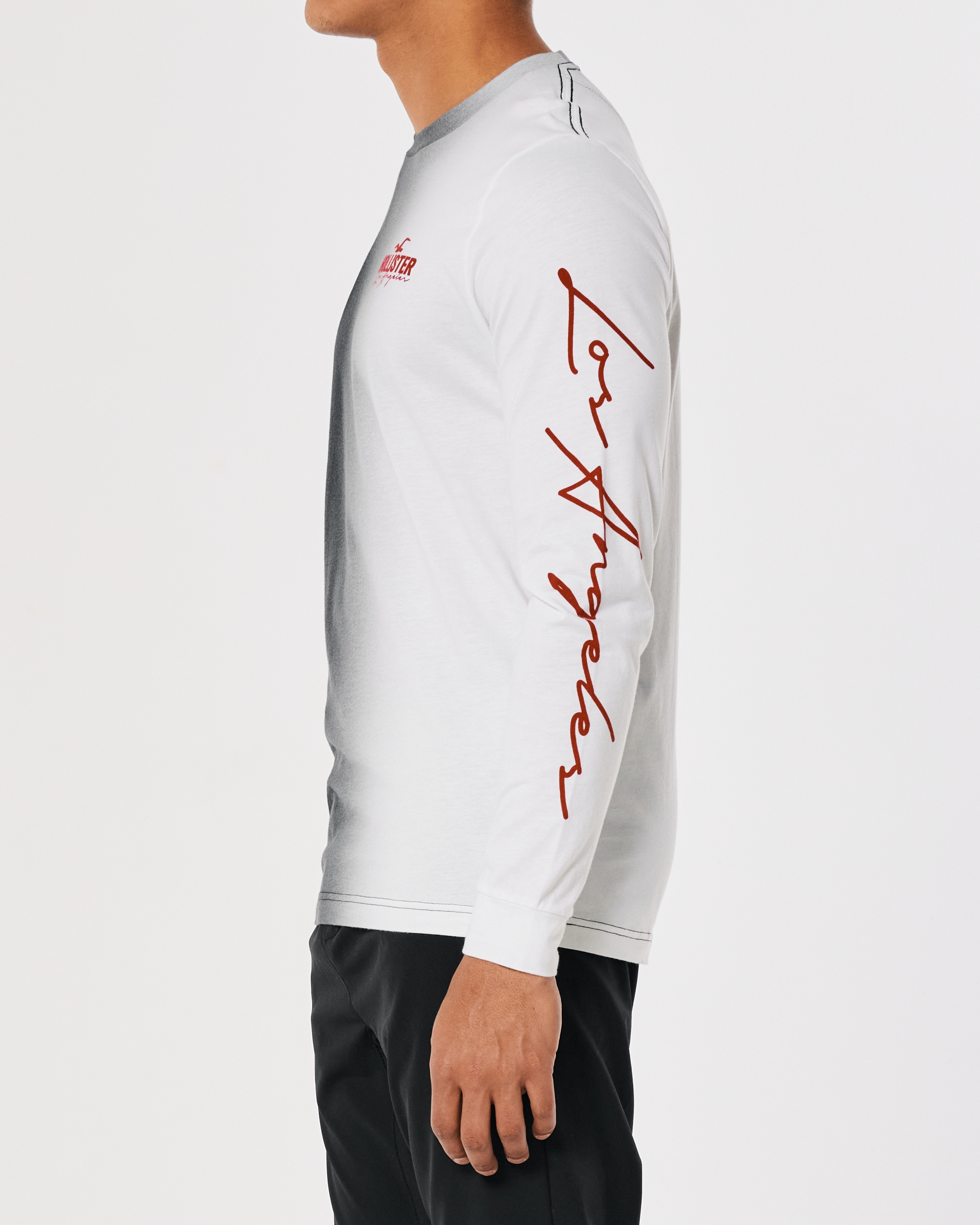 Hollister Long-Sleeve Ombre Print Logo Graphic Tee | Bramalea City