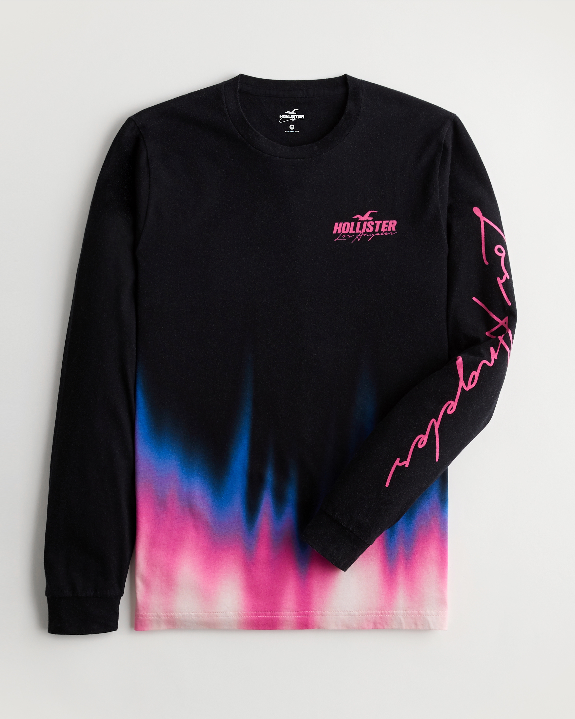 Hollister Long-Sleeve Ombre Print Logo Graphic Tee | Bramalea City