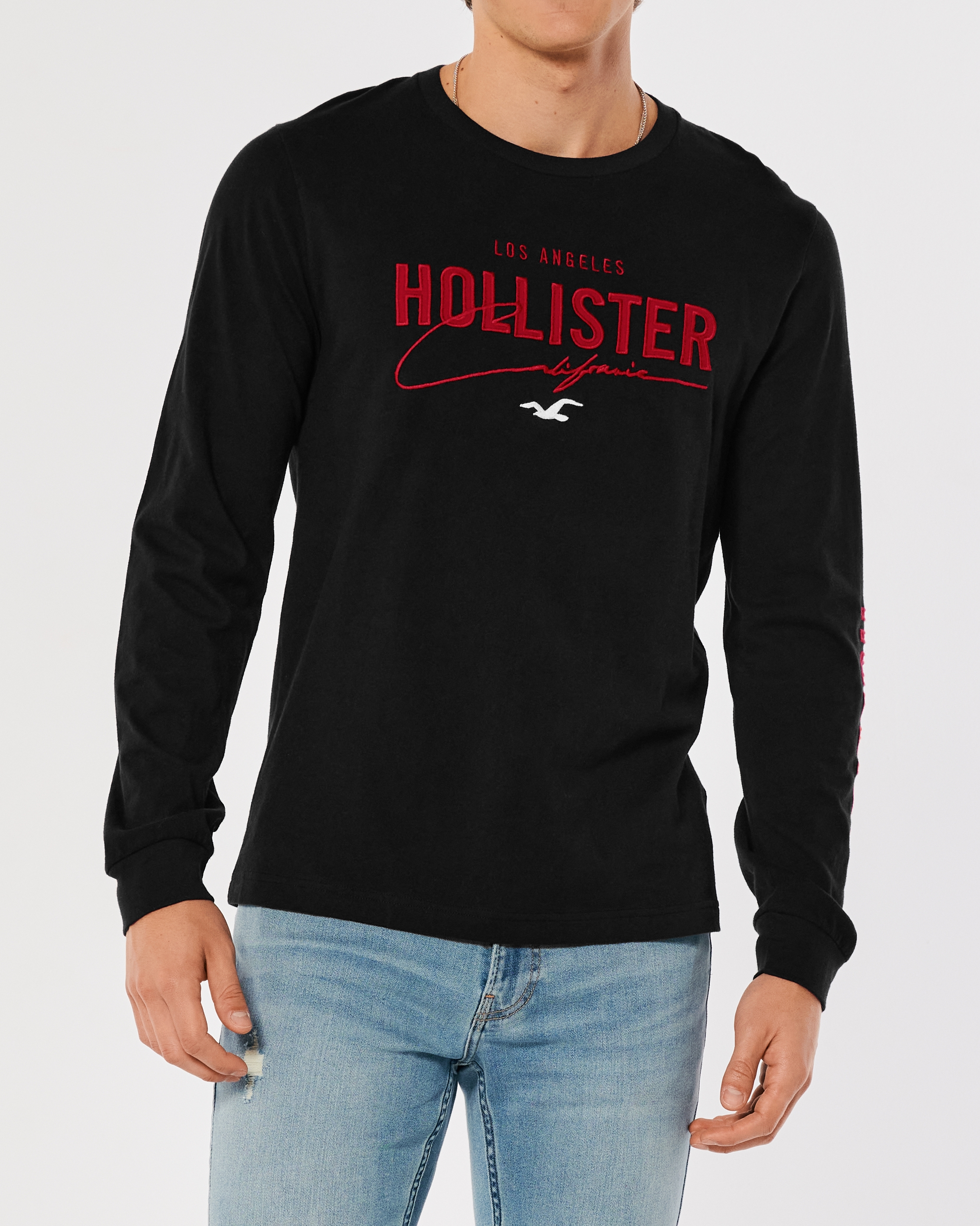 Hollister Long-Sleeve T-shirt Navy: Buy Online at Best Price in Egypt -  Souq is now