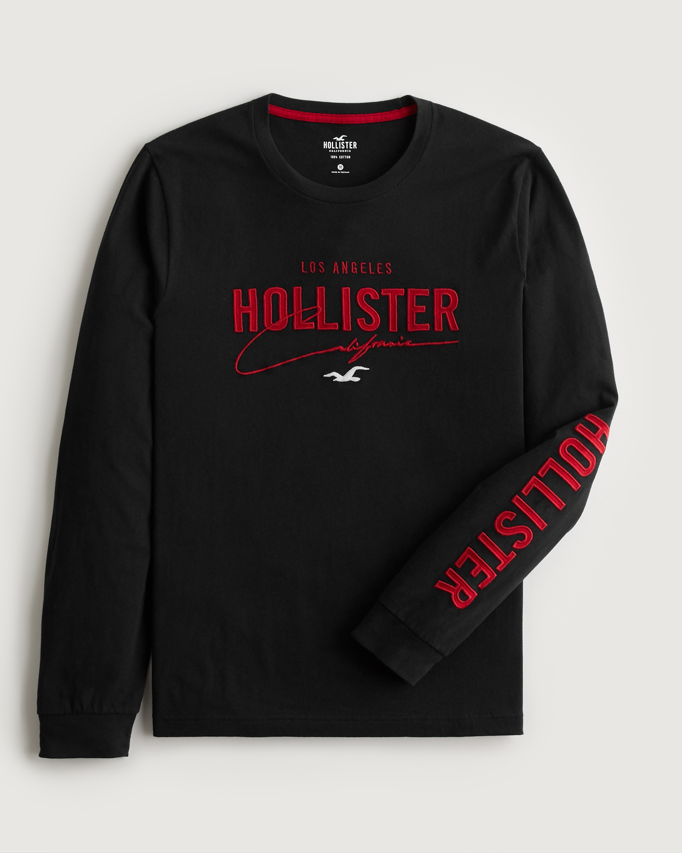 Hollister long hot sale sleeve graphic tee