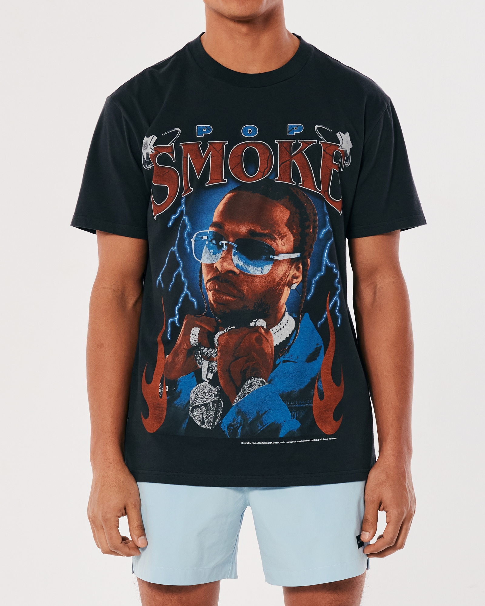 Men's Relaxed Pop Smoke Graphic Tee, Men's Clearance