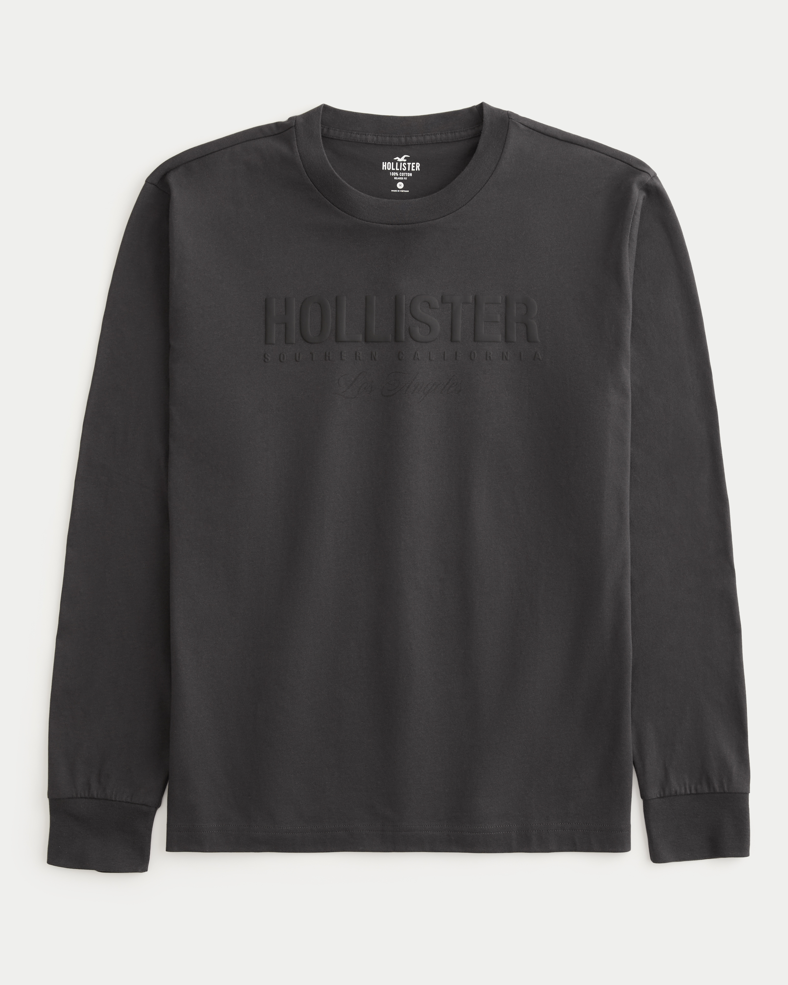 Hollister Relaxed Long Sleeve Logo Graphic Pocket Tee Mall of